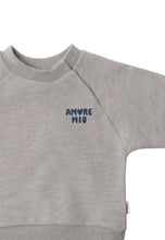 Lade das Bild in den Galerie-Viewer, Sweatshirt in grau-melange mit Print "Amore Mio": 86/92