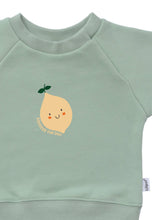 Lade das Bild in den Galerie-Viewer, Sweatshirt in schilf mit Print "Zitrone": 74/80