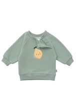Lade das Bild in den Galerie-Viewer, Sweatshirt in schilf mit Print "Zitrone": 62/68