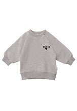 Lade das Bild in den Galerie-Viewer, 2tlg. Set mit Sweatshirt in grau "amore" und Leggings: 62/68