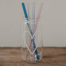 Lade das Bild in den Galerie-Viewer, Strohhalme gedreht aus Glas 20cm Rosa im 4er Set