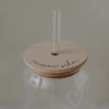 Load image into Gallery viewer, Deckel "Das Leben ist schön" für hohes Trinkglas