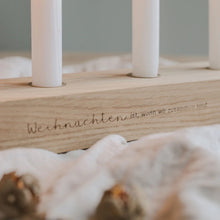Lade das Bild in den Galerie-Viewer, Adventskerzenbrett aus Eiche Weihnachten