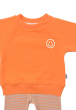 Lade das Bild in den Galerie-Viewer, 2tlg. Set mit Sweatshirt orange "Smiley" und Leggings: 98/104