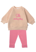 Lade das Bild in den Galerie-Viewer, 2tlg. Set mit Sweatshirt "oh smiley day" und Leggings: 62/68