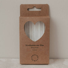 Lade das Bild in den Galerie-Viewer, Strohhalme Herzen aus Glas 13cm im 4er Set (VE = 10 Sets)