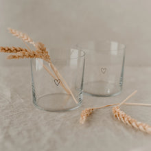 Lade das Bild in den Galerie-Viewer, Trinkglas Herz schwarz im 2er Set