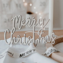 Lade das Bild in den Galerie-Viewer, Holzschriftzug  Merry Christmas - Natur