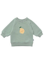 Lade das Bild in den Galerie-Viewer, Sweatshirt in schilf mit Print "Zitrone": 62/68
