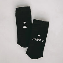 Load image into Gallery viewer, Socken be happy - schwarz
