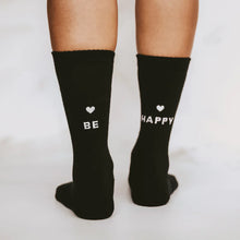 Load image into Gallery viewer, Socken be happy - schwarz
