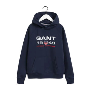 Retro Shield Hoodie - blau