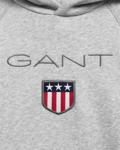 Retro Shield Hoodie - grau