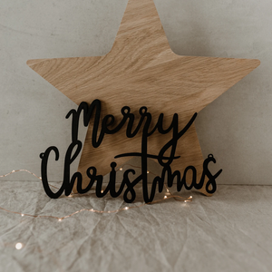 Holzschriftzug  Merry Christmas - schwarz
