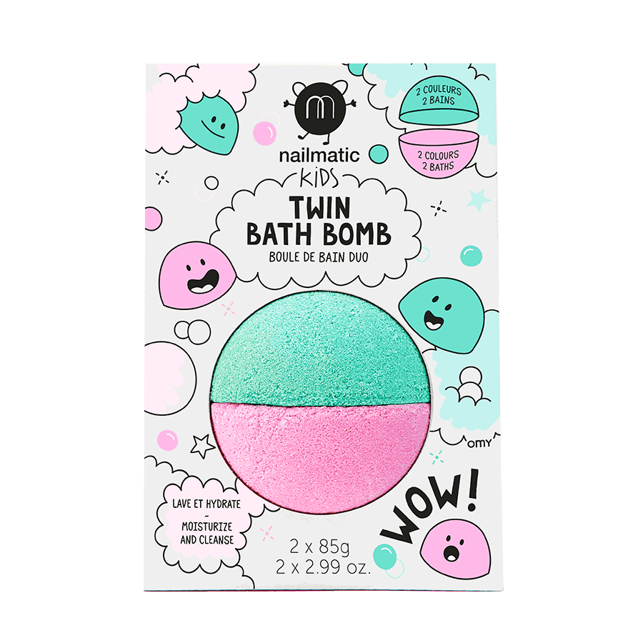 Doppelbadebombe Pink & Grün