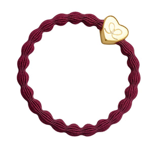 Bordeaux Haarband mit goldenem Herz