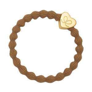 Beige Haarband mit goldenem Herz