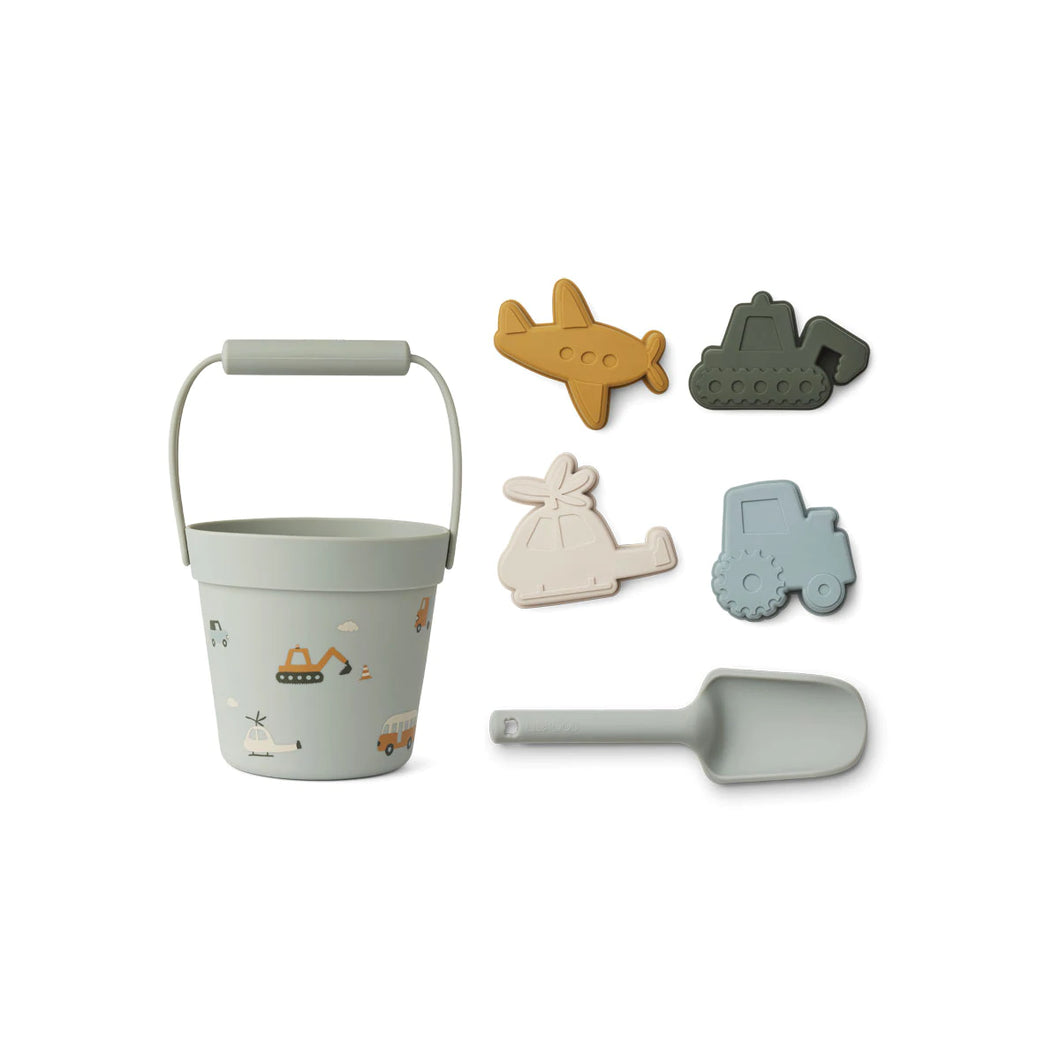 Dante Strand Set - Vehicles/dove blue mix