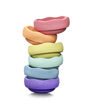 Load image into Gallery viewer, Stapelsteine Rainbow pastel 6er Set

