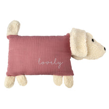 Load image into Gallery viewer, Kuschelhund - Altrosa mit Stick
