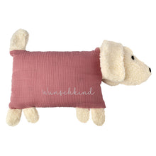 Load image into Gallery viewer, Kuschelhund - Altrosa mit Stick
