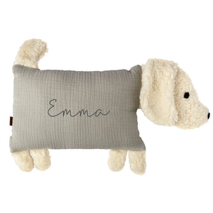 Kuschelhund - Beige mit Stick