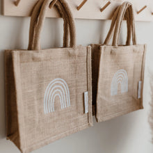 Load image into Gallery viewer, Mini Jute Shopper Regenbogen im 2er Set
