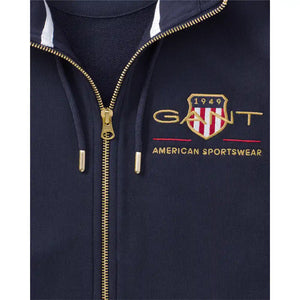Med Archive Shield Zip Hoodie - blau